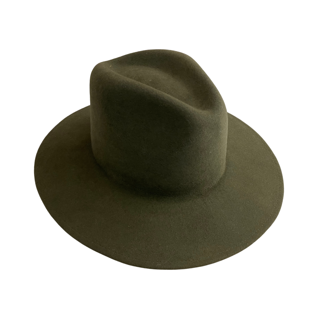 Sombrero verde de lana boliviana con toquilla de pelo de caballo-5